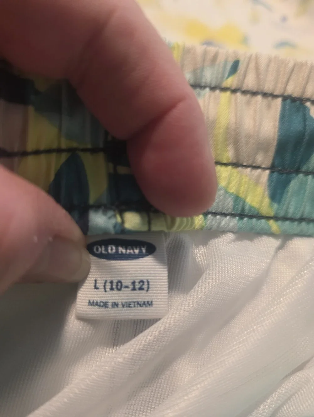 Old Navy Boy's Tropical Swim Trunks Mesh Lined Elastic Waist Drawstring L 10-12
